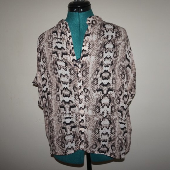 Snake Print H&M Button Up Blouse - Picture 1 of 4